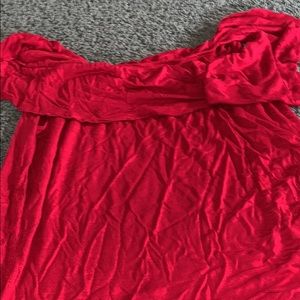 Sleeveless red shirt